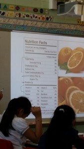 Lesson 4 Orange Food Label